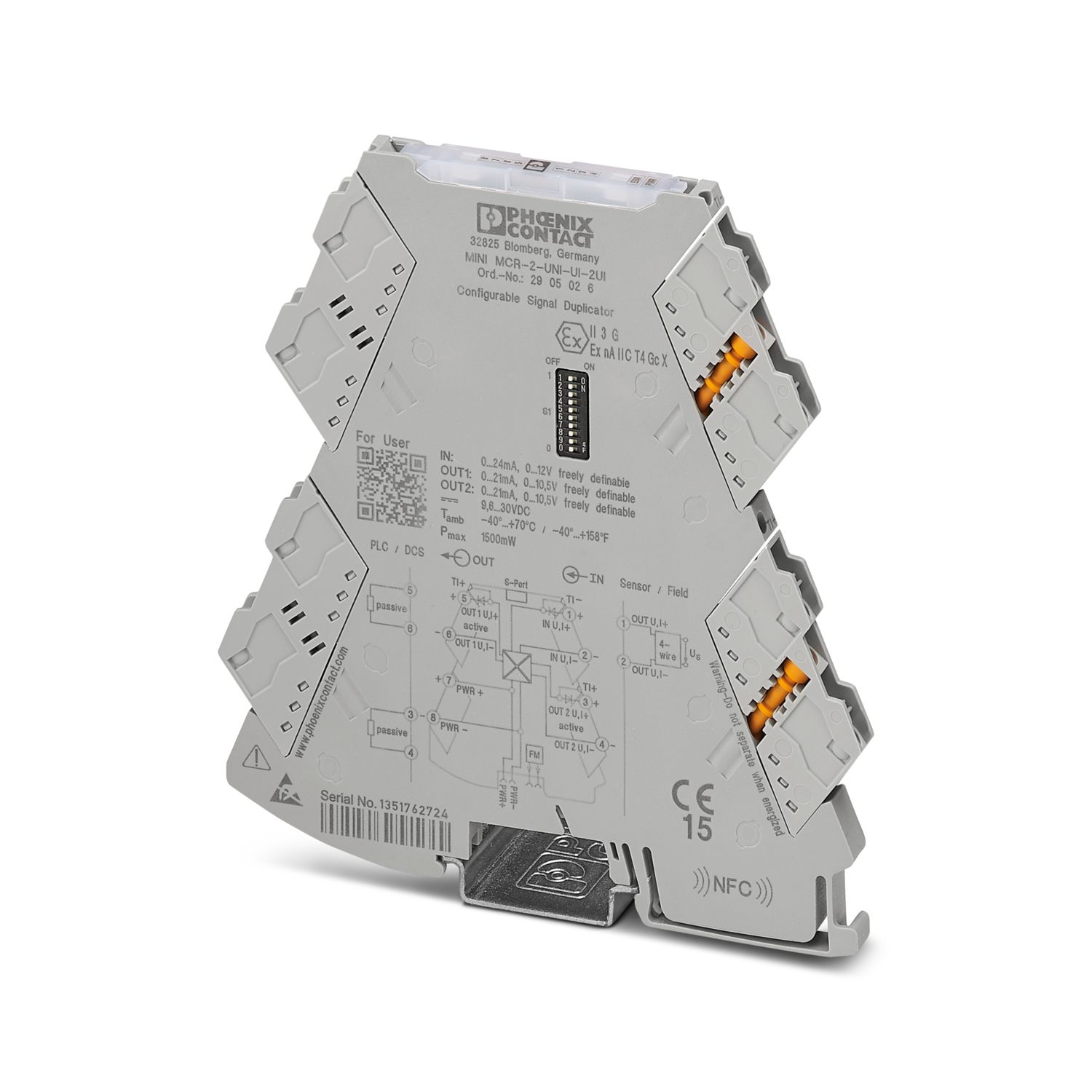 Aislador de señales de 4 vías configuración universal, separación galvánica de señales analógicas. Configurable mediante interruptor DIP